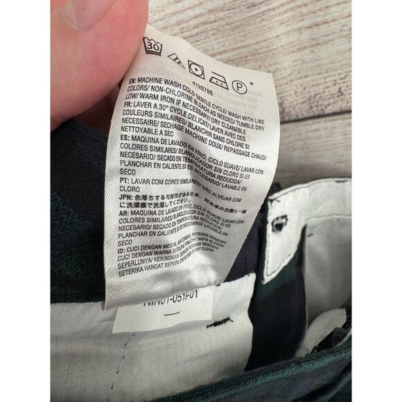 Volcom FroChickie High Rise Plaid Chino Pants Womens 29x30 Blue Green NEW - Picture 14 of 14